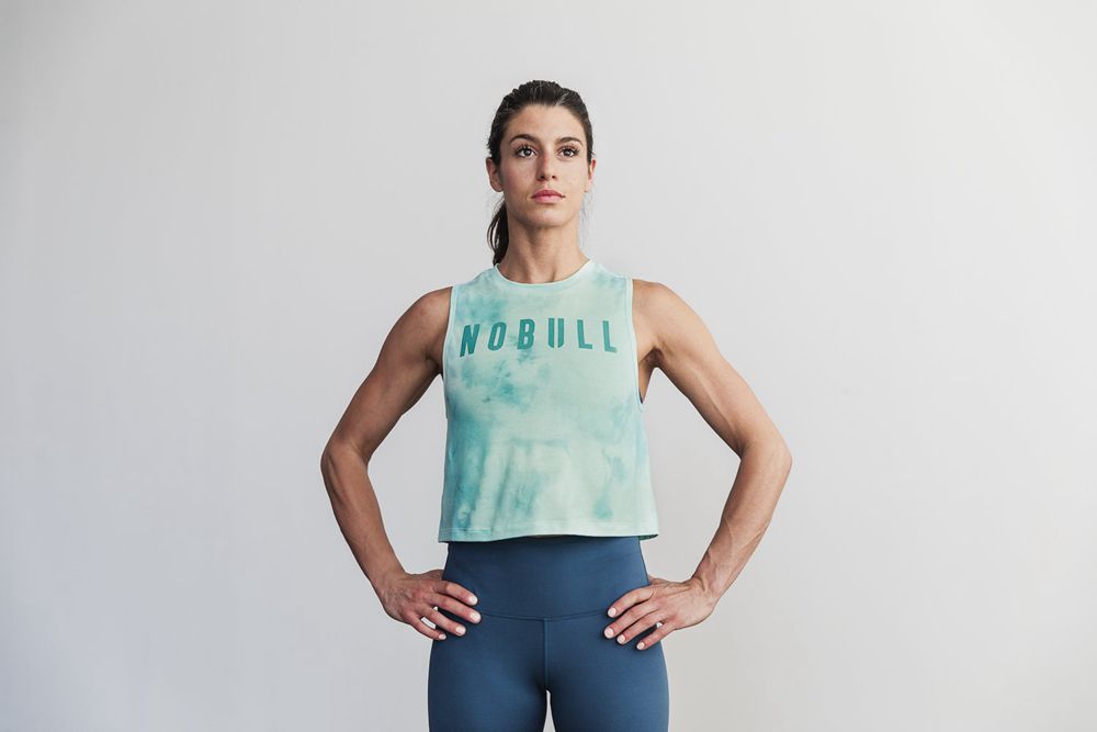 Débardeurs NOBULL Femme Turquoise Tie-Dye - NOBULL Muscle,France (4318-QHARJ)